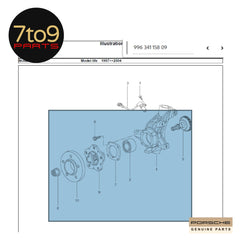 Porsche 996 986 Boxster Rear Wheel Knuckle Carrier LHS - Inc Bearing, Hub and Spacer 996 606 406 00