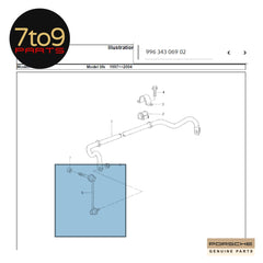Porsche 996 986 Boxster Front Drop Link Stabiliser LHS 996 343 701 09