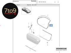Porsche Cayman S 718 981 2015 Inner Door Frame Seal RHS - 981 537 076 02