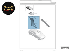 Porsche Cayman S 981 2015 Interior B Pillar Trim Black Pair - 981 555 216 021