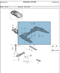 Porsche Boxster  Cayman S 981 2015 Front Subframe Crossmember - 991 341 091