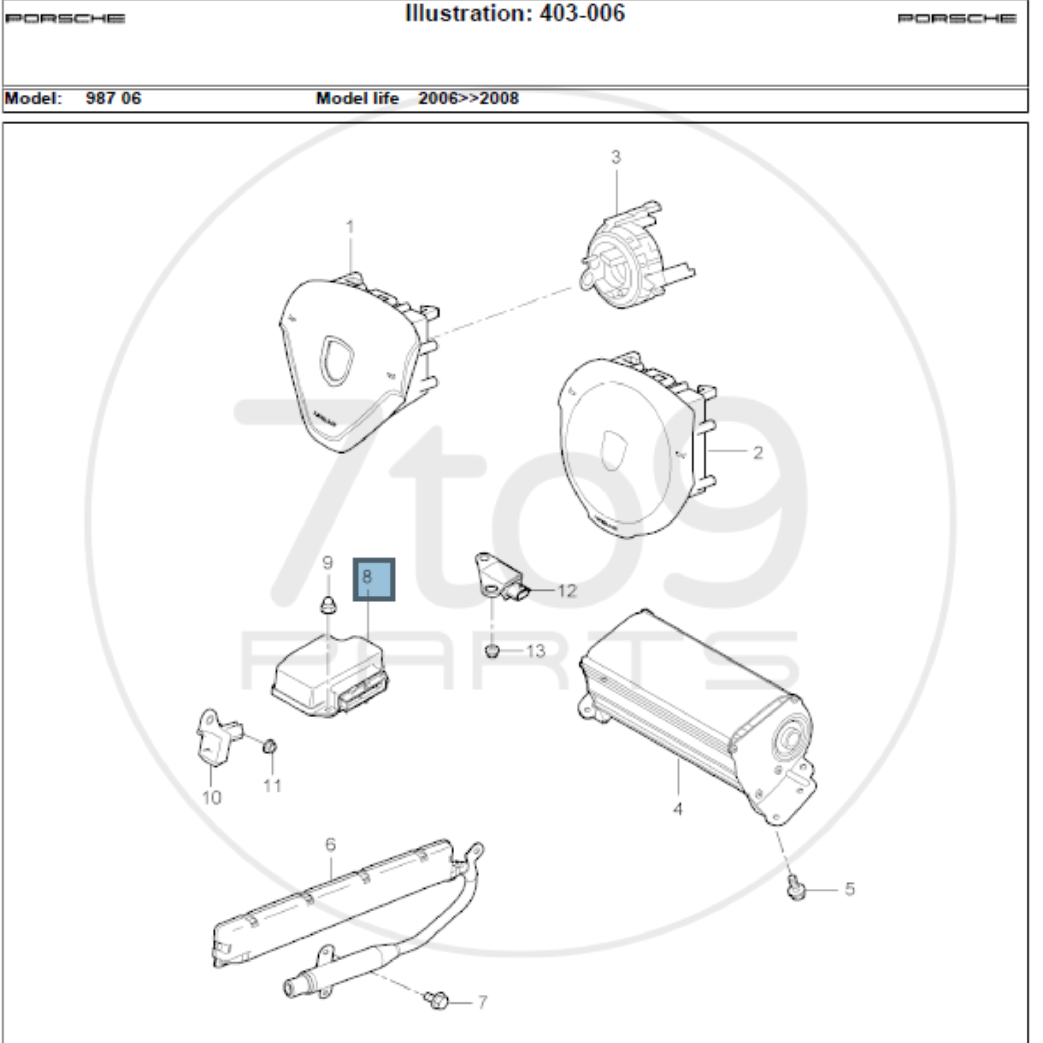 Porsche 987 997 Control Unit for Airbag 997 618 217 08