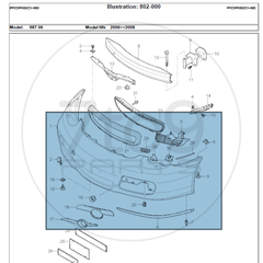 Porsche 987 Cayman S Front Bumper Bar 987 505 191 06