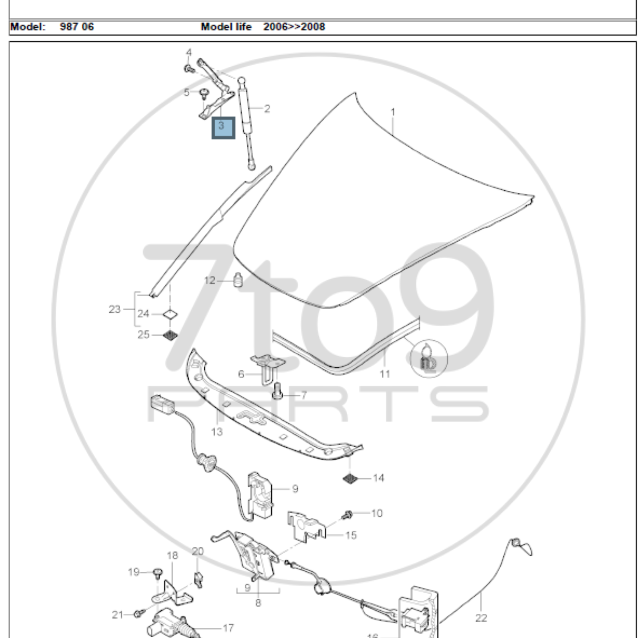 Porsche 987 997 Bonnet Hinge Right 997 511 152 01