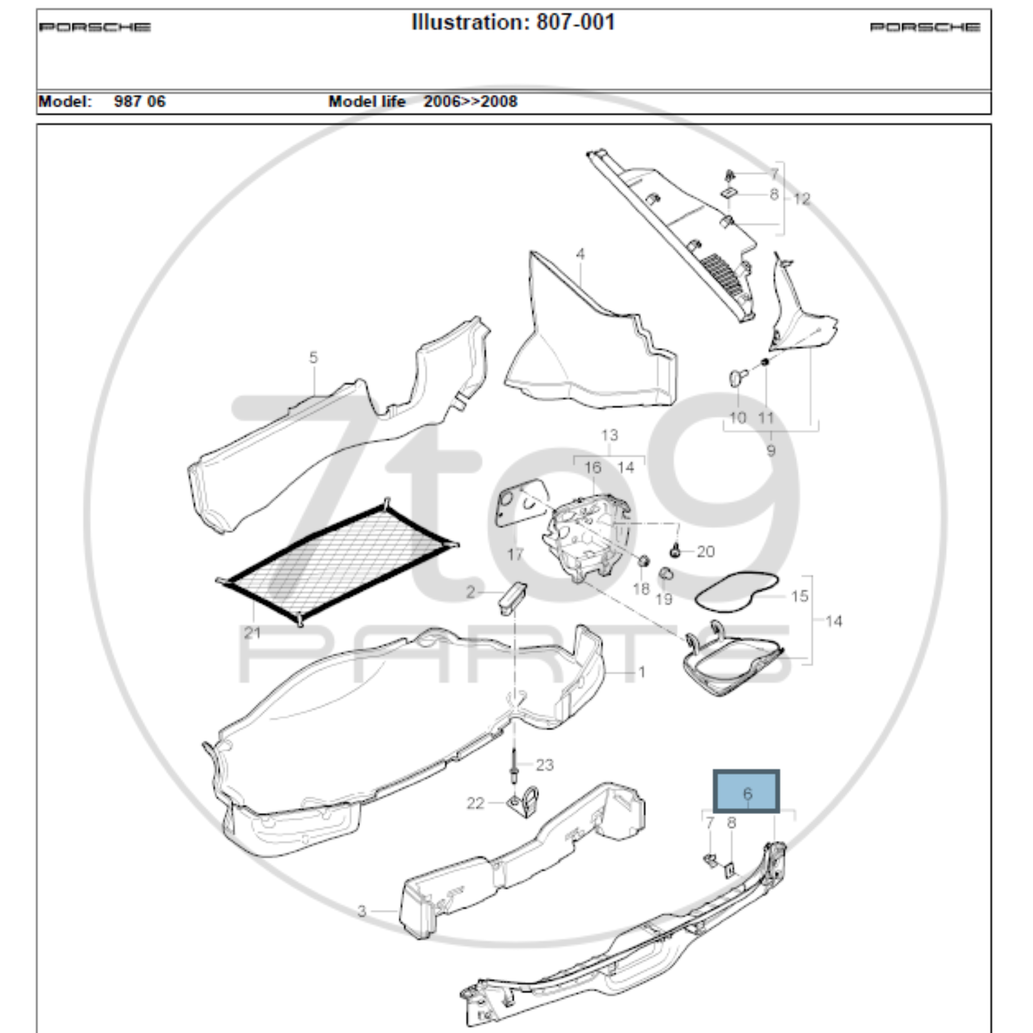 Porsche 987 Cayman S Trim Lid Lock Black 987 555 251 00 A03