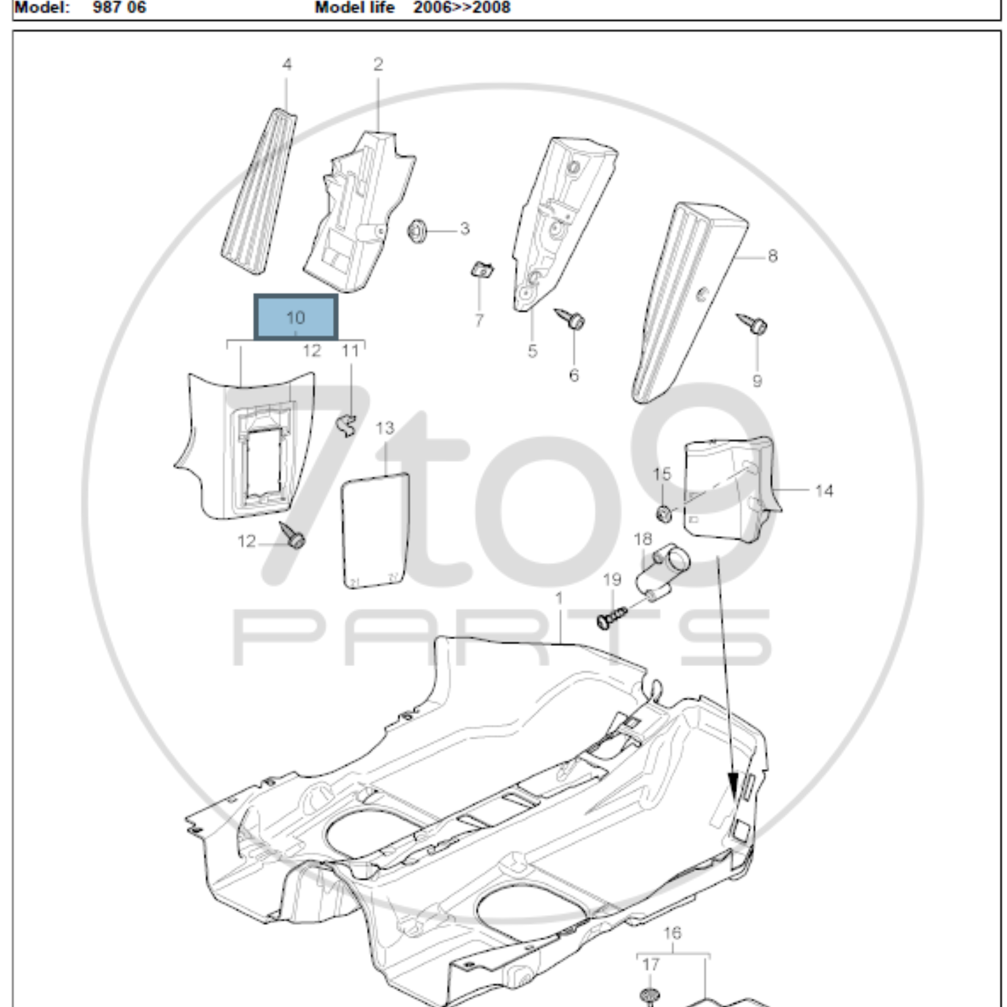 Porsche 987 997 Trim Fuse Box RHD Black 997 551 102 00 A10