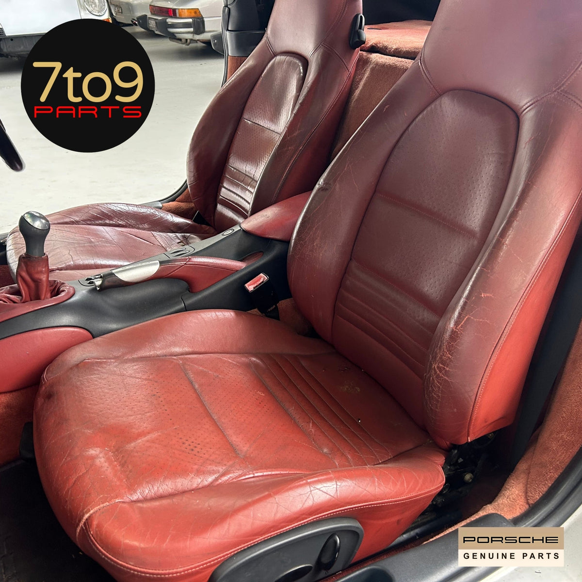 Porsche Boxster 986 Front Seats Savanna - Drivers needs repair on bolster and seat cussion, passenger seat in good condition 986 552 056 00 EJP