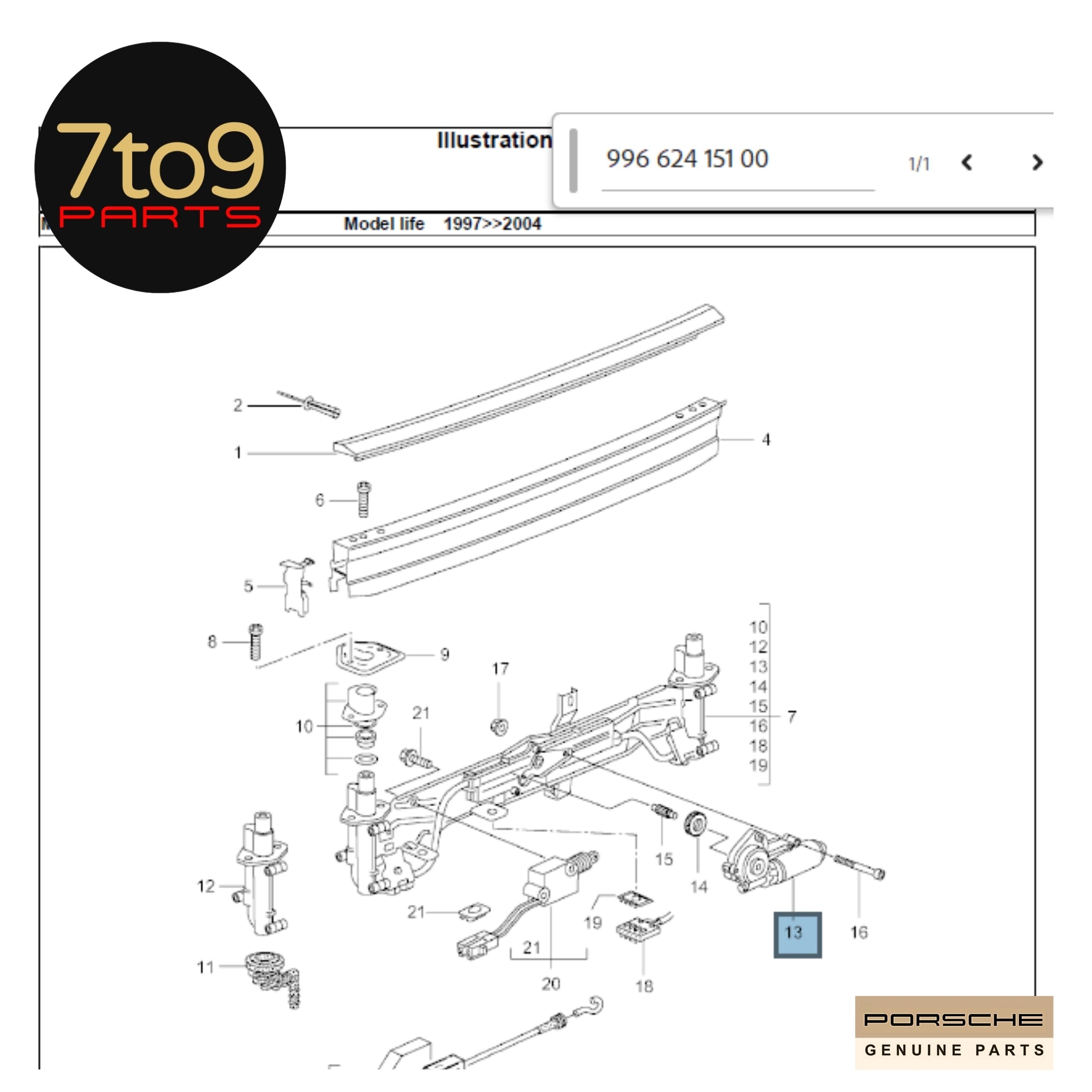 Porsche 996 986 Boxster Rear Spoiler Motor 986 504 109 00