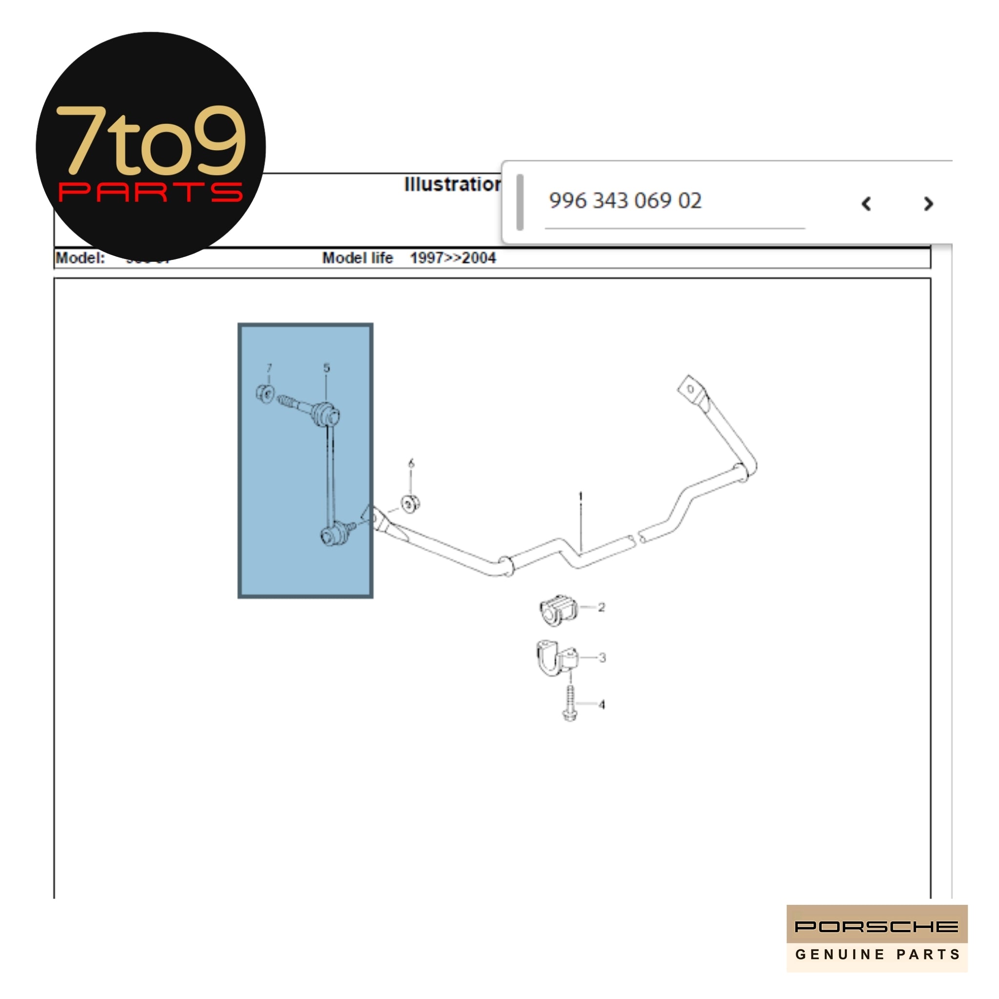 Porsche 996 986 Boxster Rear Drop Links Stabilser Mounting - Pair 986 333 701 10