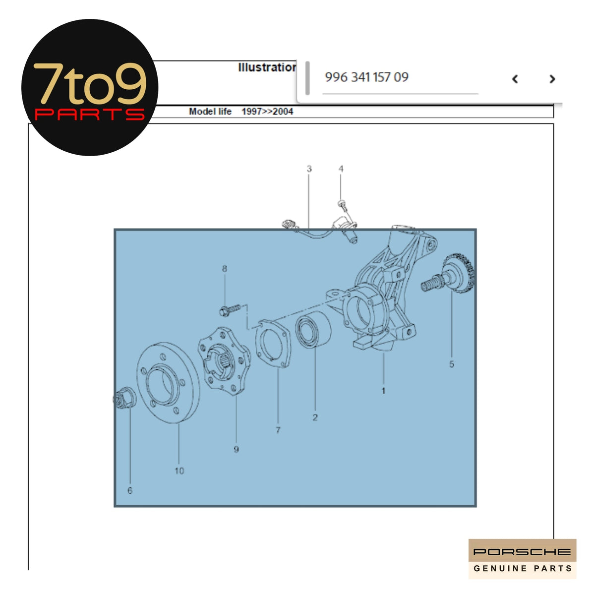 Porsche 996 986 Boxster Front Wheel Carrier Complete RHS 996 343 069 02