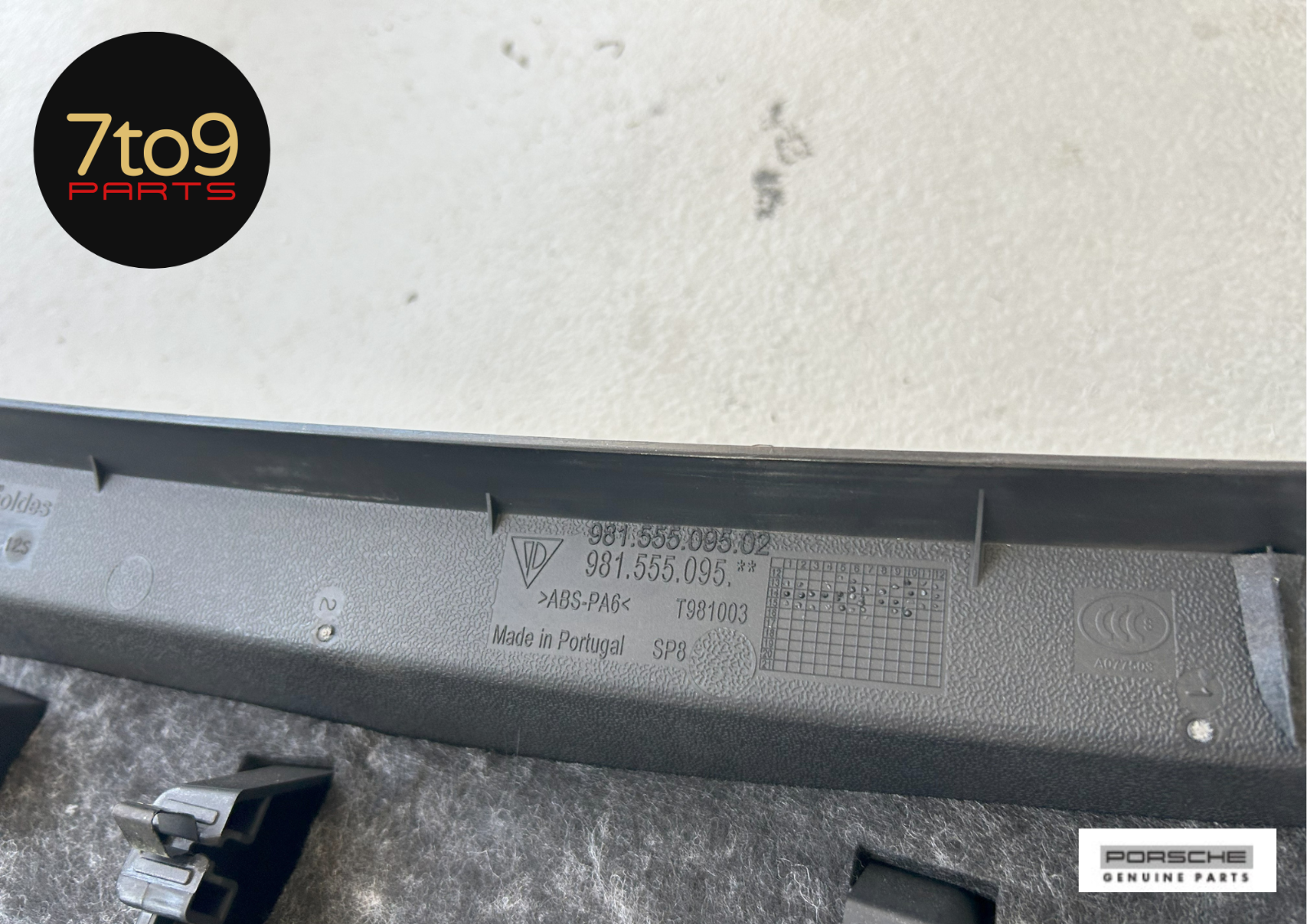 Porsche Cayman 981 Rear Trunk Hatch Black Trim Panel Cover - 991 555 095 02