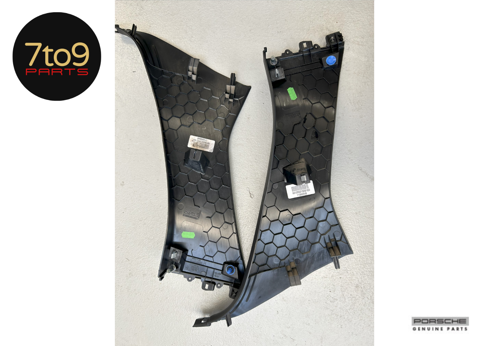 Porsche Cayman S 981 2015 Interior B Pillar Trim Black Pair - 981 555 216 021