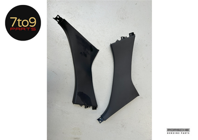 Porsche Cayman S 981 2015 Interior B Pillar Trim Black Pair - 981 555 216 021