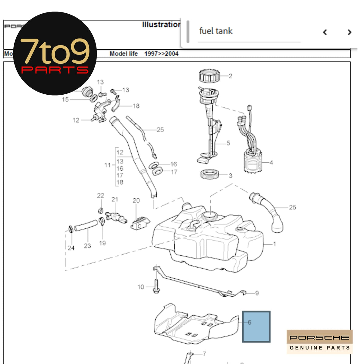 Porsche 911 996 Boxster 986 Fuel Tank Protective Plate 