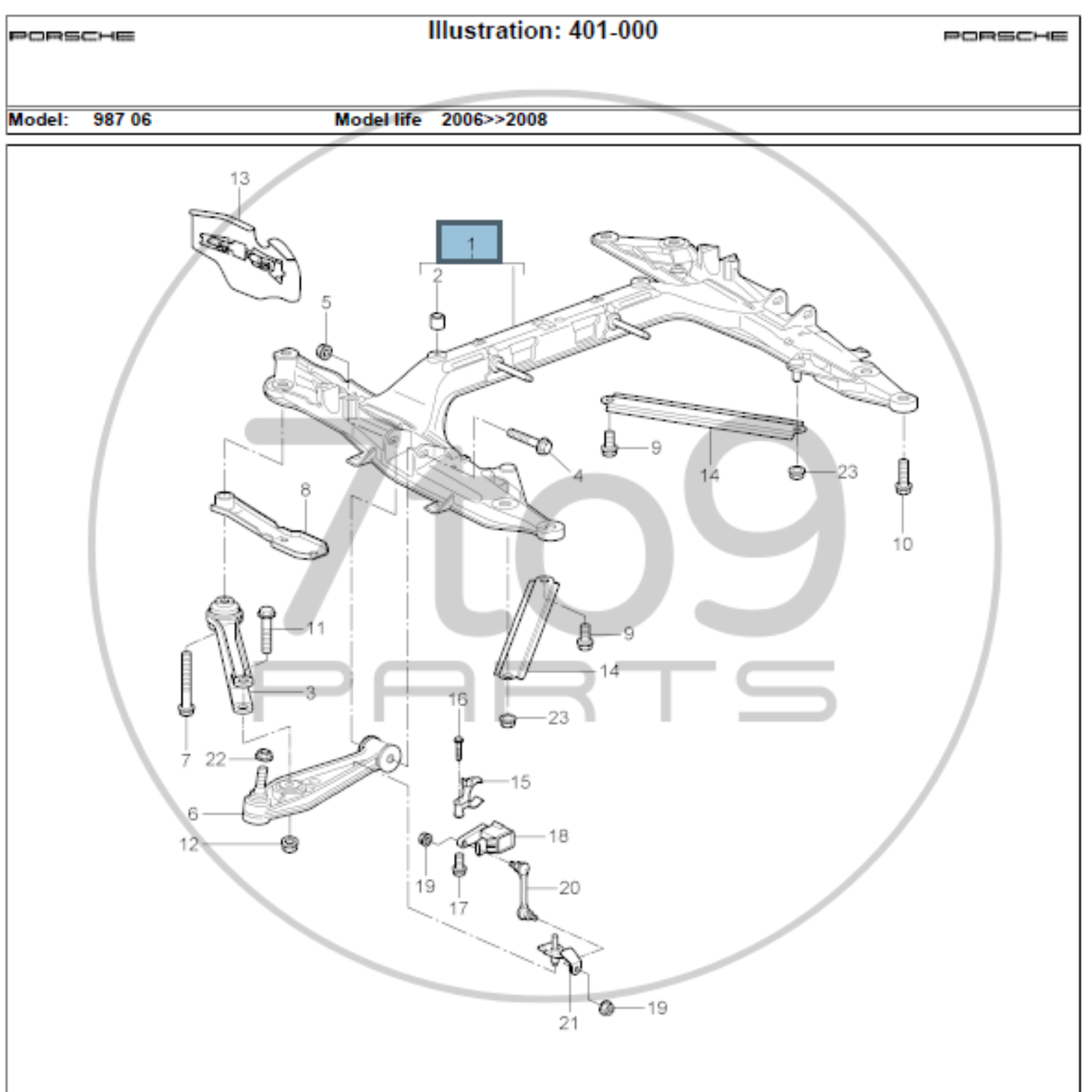 Porsche 987 Cross Member Subframe 997 341 081 06