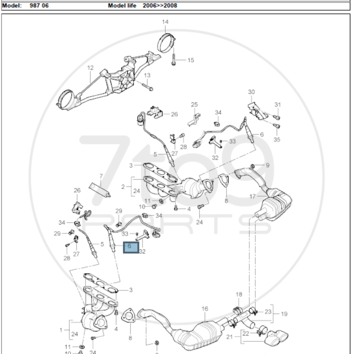 Porsche 987 Cayman S Exhaust Lambda Probe After Catalytic Converter 987 606 123 02