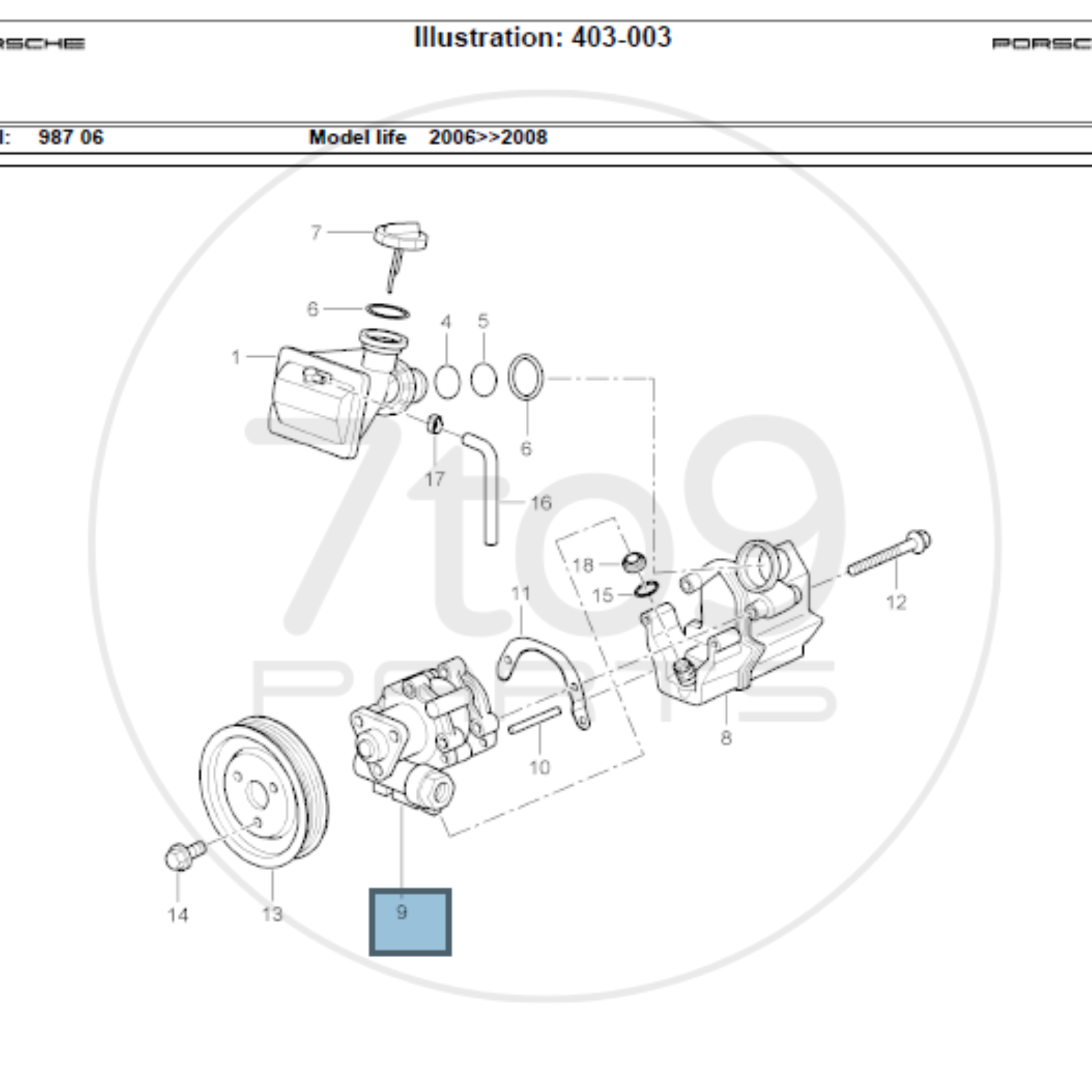 Porsche 996 987 Power Steering Pump  996 314 050 02