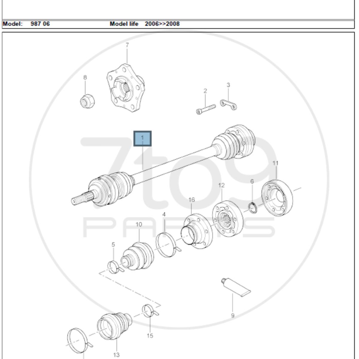 Porsche 987 Cayman S Drive Shafts L/R Pair 987 332 024 05 - 987 332 024 04