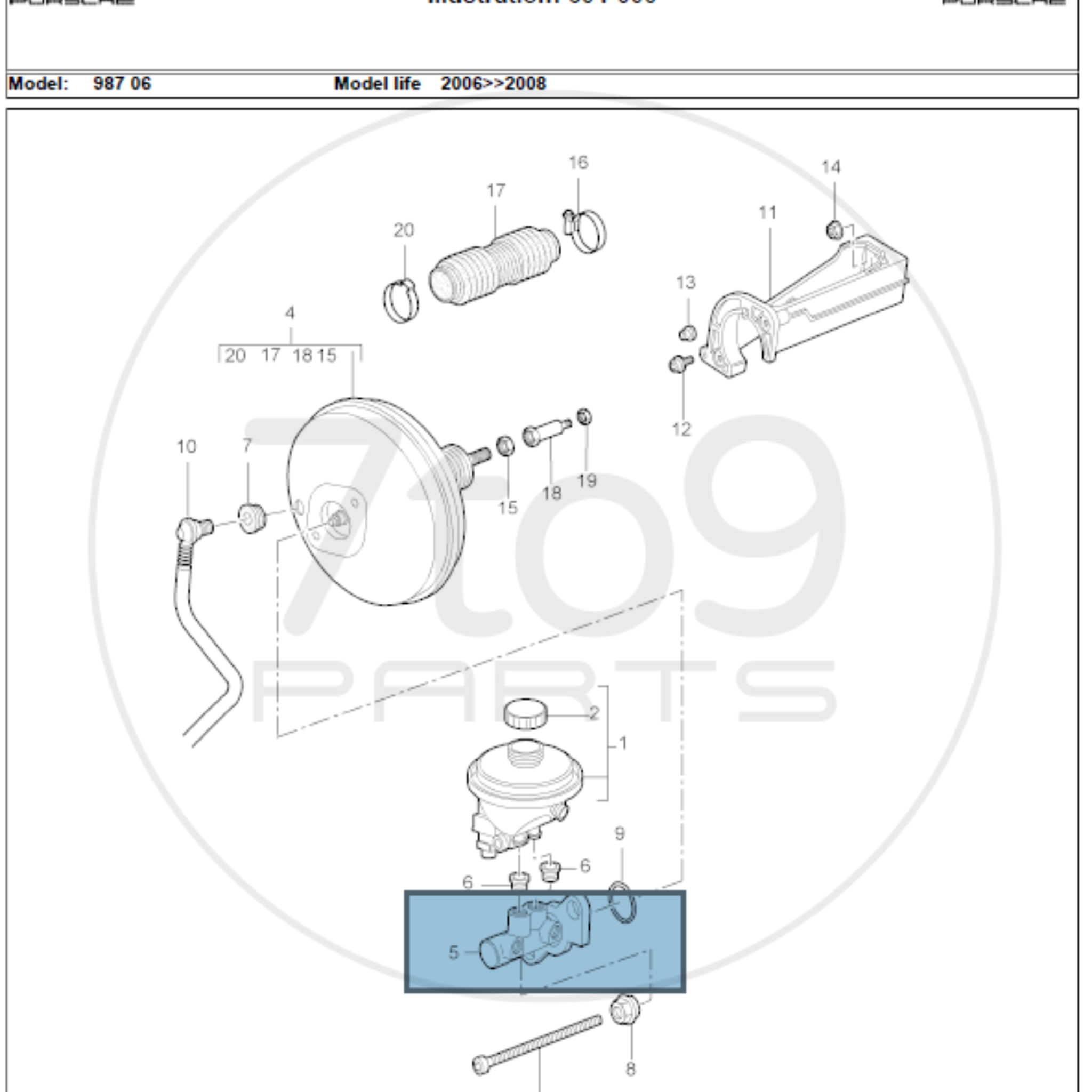 Porsche 987 997 BrakeMaster Cylinder 997 355 910 00