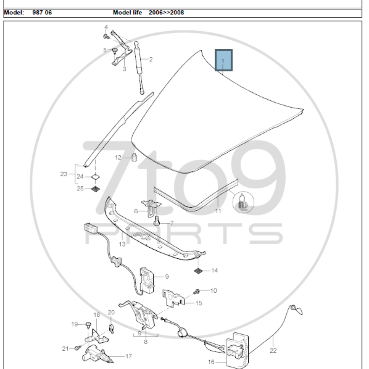 Porsche 987 997 Bonnet Frunk 997 511 011 00