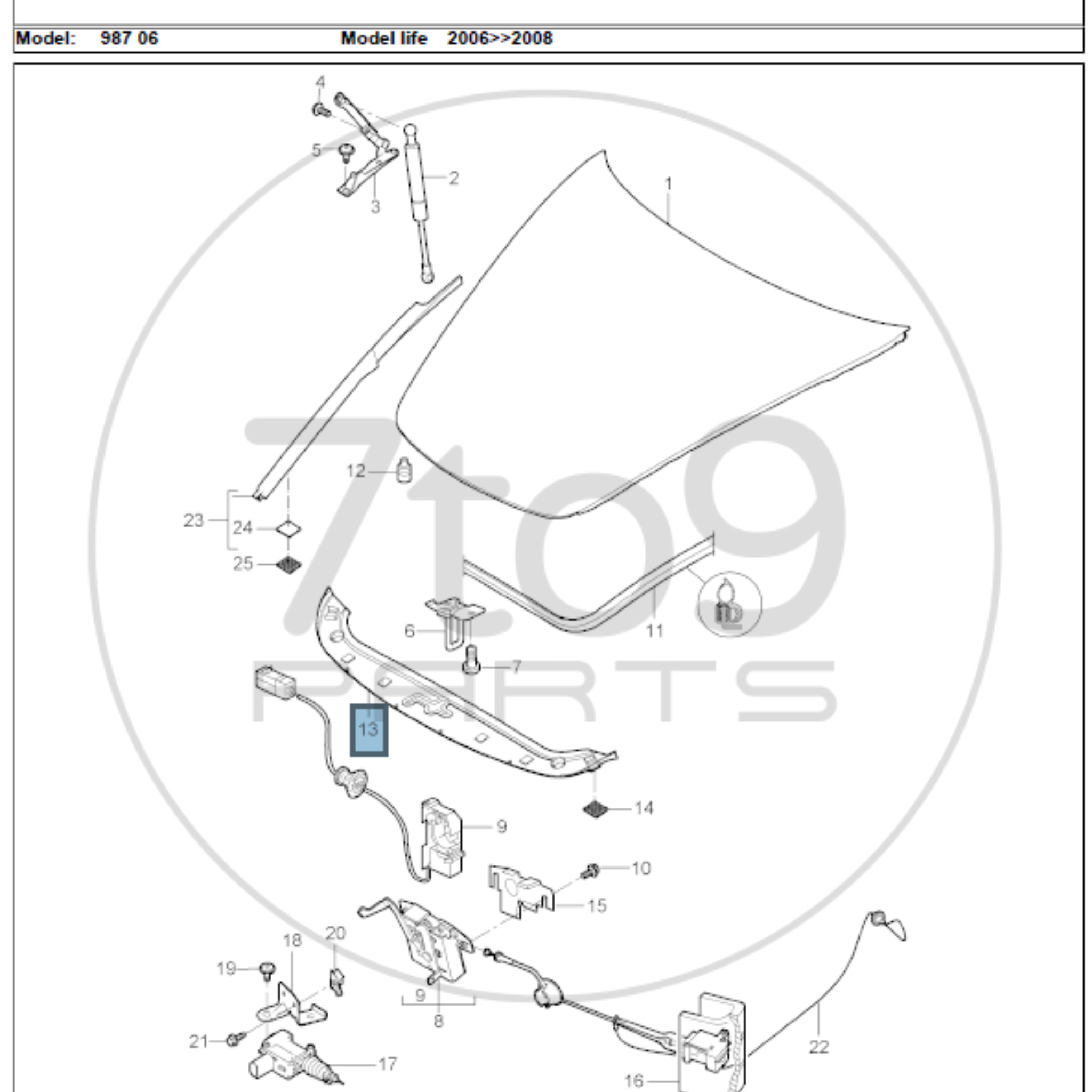 Porsche 987 997 Bonnet Cover Panel 997 504 811 03
