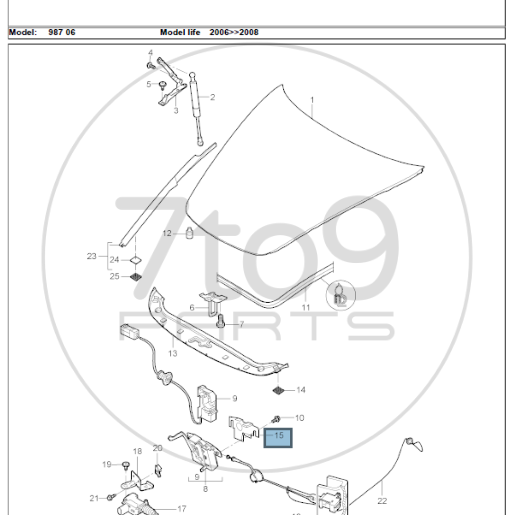 Porsche 996 986 987 Bonnet Lock Cover 996 511 653 00