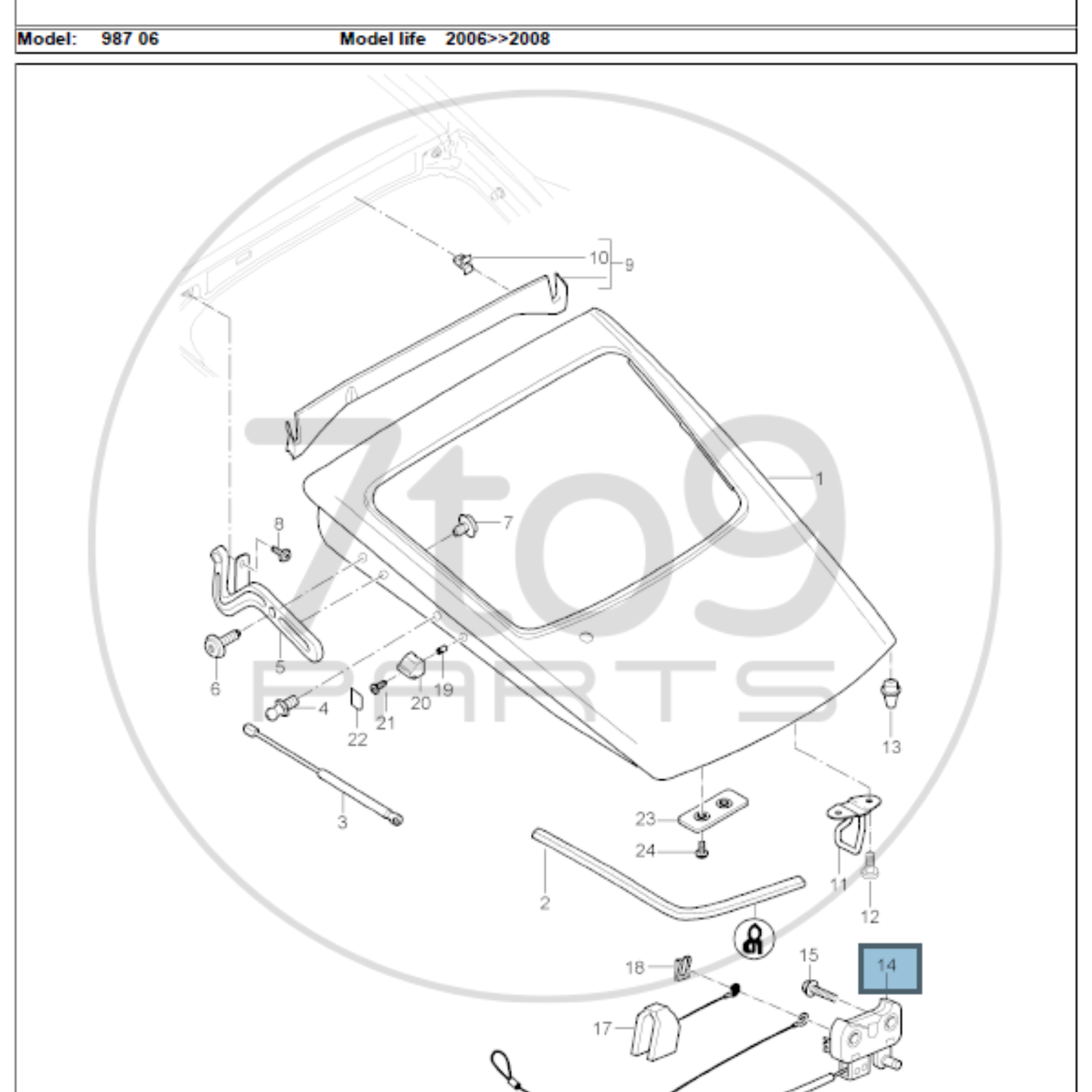 Porsche 987 Cayman S Rear Engine Hatch Lock Lower Part 987 512 053 00