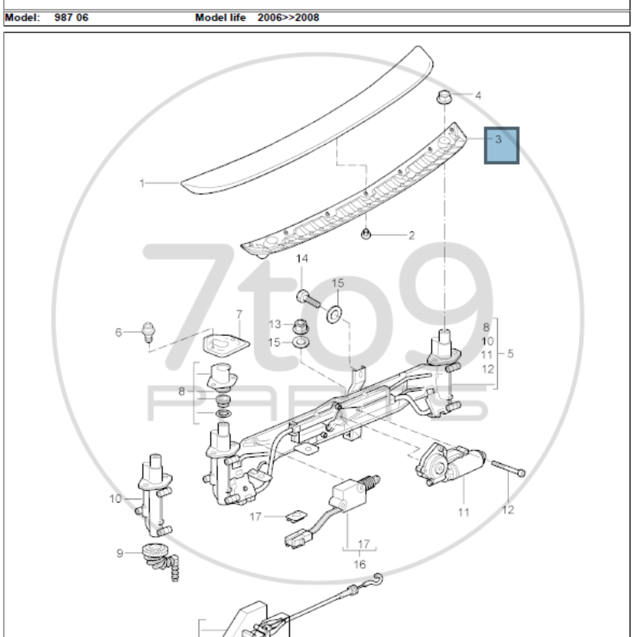 Porsche 987 Cayman S Rear Spoiler Lower Part 987 504 623 00