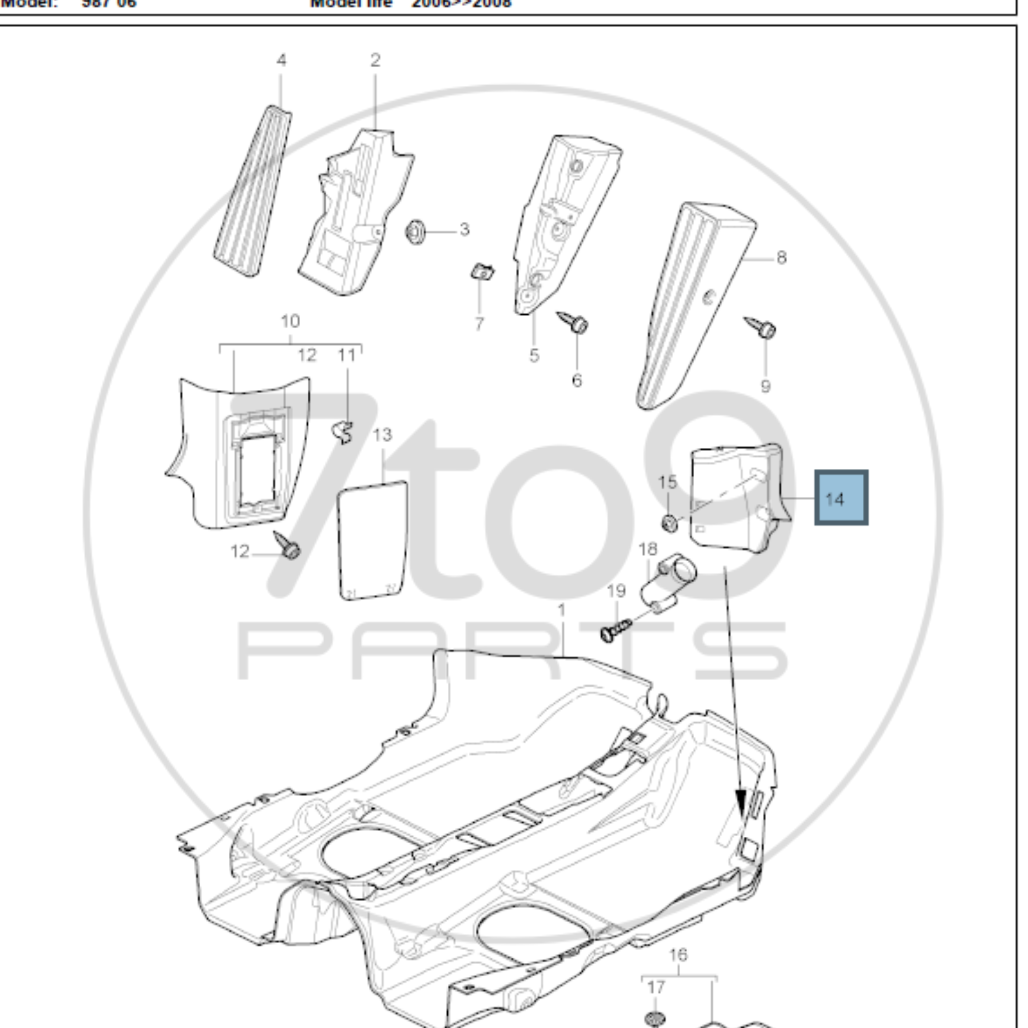 Porsche 987 997 Bracket Flooring RHD 997 551 711 02