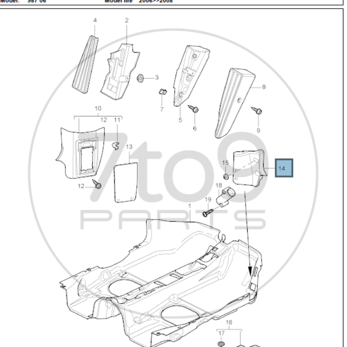 Porsche 987 997 Bracket Flooring RHD 997 551 711 02