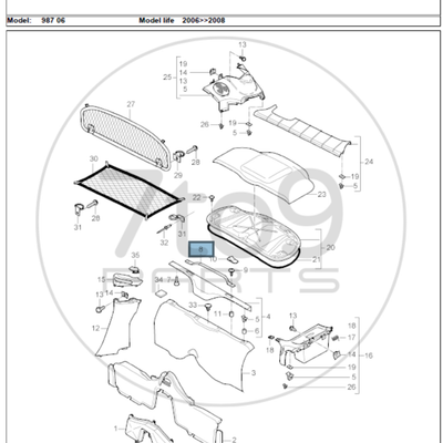 Porsche 987 Cayman S Arm Fuse Luggage 987 555 411 03