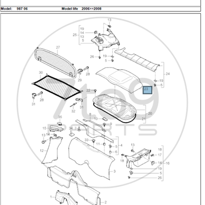Porsche 987 Cayman S Trim Engine Cover Black 987 551 039 01 A10
