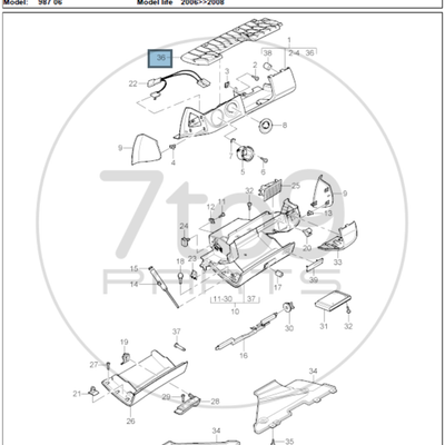 Porsche 987 997 Mount Trim Footwell Insert RHD 997 552 452 01