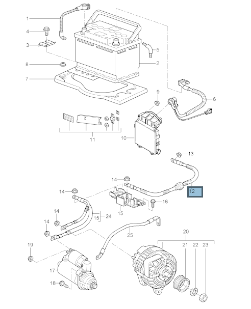 987 Cayman S Cable Distributor to Engine 987 612 090 02