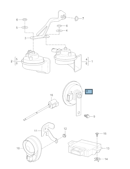 955 987 Alarm Horn 955 618 237 01